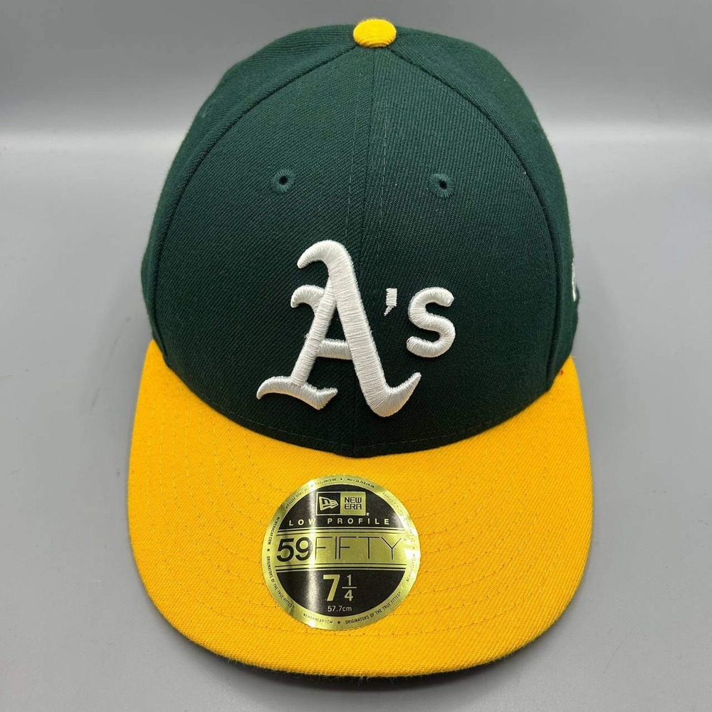 Oakland Athletics MLB Hat Men 7 1/4 59Fifty New Era Fitted Cap Low Profile New
